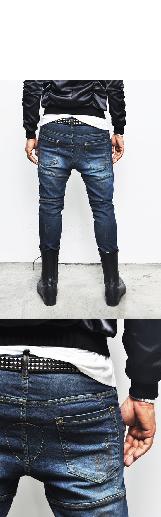 leather baggy jeans